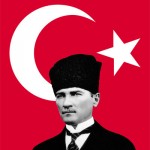 kalpaklı atatürklü türk bayrağı posteri